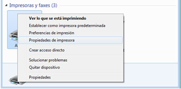 Propiedades impresora